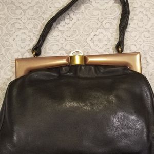 Vintage Bofcha Black Leather Handbag